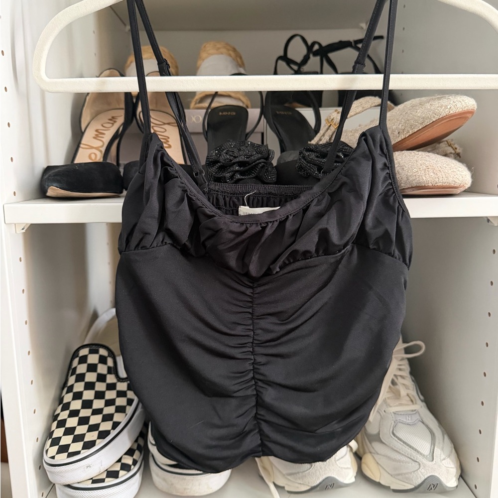 Urban Outfitters Black Gathered Top